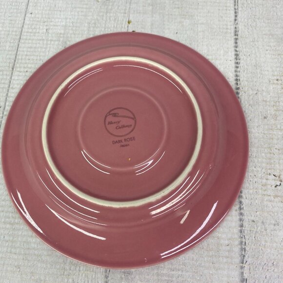 Nancy Calhoun DARK ROSE Solid Color Japan Smooth Round Stoneware Saucers Set 3 - Picture 7 of 15
